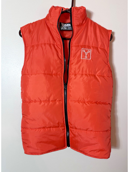 Lootwear Exclusive Other - Back to the Future Vest Mens XS Orange OUTATIME California Plate Puffer Lootwear